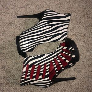 Zebra print heels women